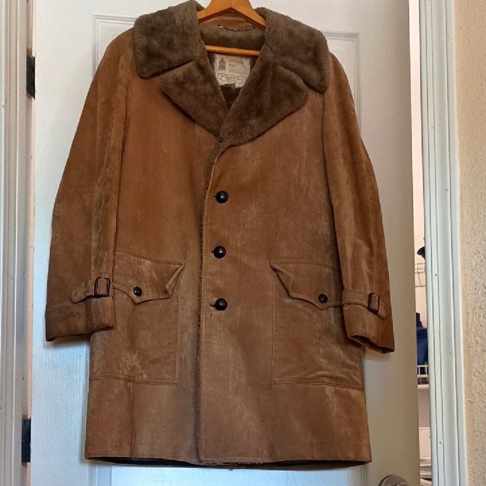 London Fog Tan Coat with Fur Collar